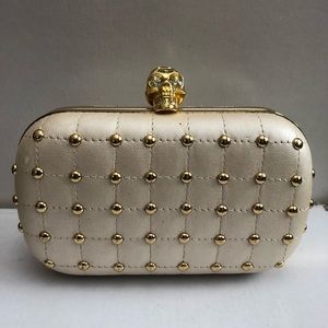 Gold Studded Skull Clutch